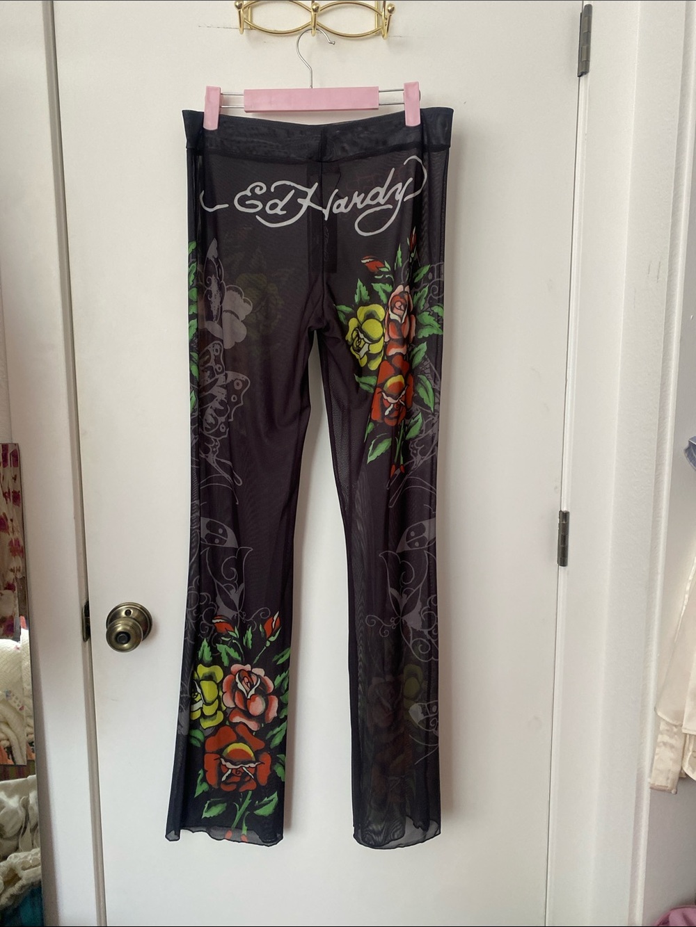 ED HARDY Black Sheer Mesh Swim Pants NWT! 🖤🌹